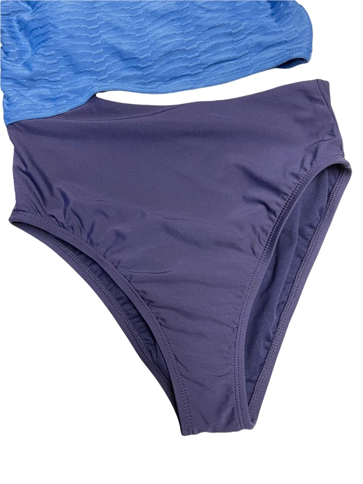 Tankini Espléndido Dos Tonos Azul Recortado Talla M Nuevo Con Etiquetas Foto 4 de 4