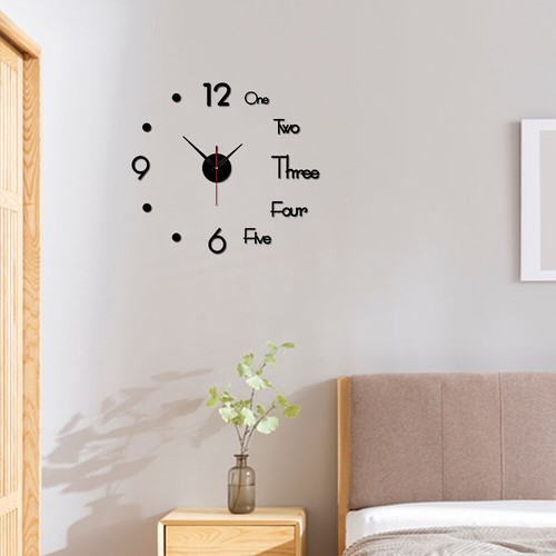 3D Modern DIY Wall Clock Mirror Creative Removable Art Decal Sticker Home Decor - Picture 11 of 14