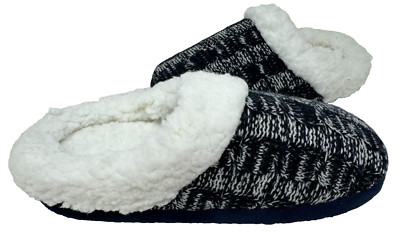 Gertex Women s Slip-On Fuzzy Knit Comfort House Slippers Dark Blue Size:6/7 81W