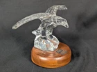 Vintage Union Pacific Railroad Promotional Desk Ornament Glass Eagle Wood Base