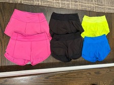 Lululemon Speed Up Shorts High Rise Lot of 6! Sonic pink Poolside blue Sz 2 & 4