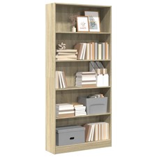 WALPLUS Bookcase Sonoma Oak 80x24x176cm Tall Storage Display Shelf