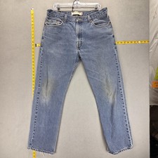 Vintage Levis 505 Jeans Mens 36x32 Blue Medium Wash Regular Straight Zip Fly