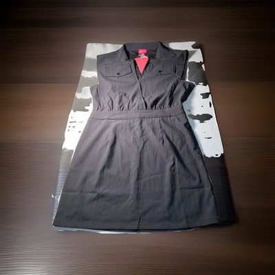 Baby Pink Utility Style Dress Travel Ready Mock Pockets Gray Size L NWT Stretch