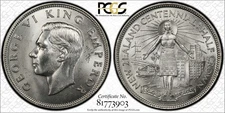 New Zealand, 1940 George VI Half Crown, 1/2 Crown. PCGS MS 64.