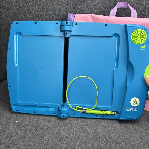 VTG 2001 LeapFrog Leap Pad Learning System Console Blue Green W/ Bag & 8 Books - Picture 3 of 14