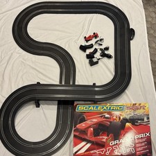 Scalextric 1/32 11 Track, Power base, Controllers, AC Adapter, 2 Risers, Box