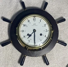 VINTAGE SCHATZ ROYAL MARINER GERMAN 8 DAY SHIP CLOCK COLLECTIBLE MARITIME 