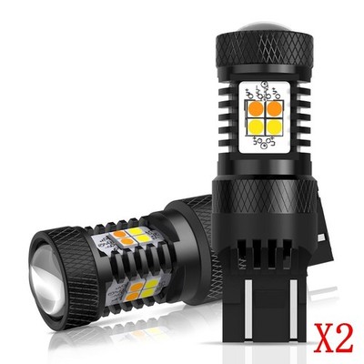 7443 LED Canbus Switchback Turn White/Amber Parking Signal DRL Light Bulb 2Set B
