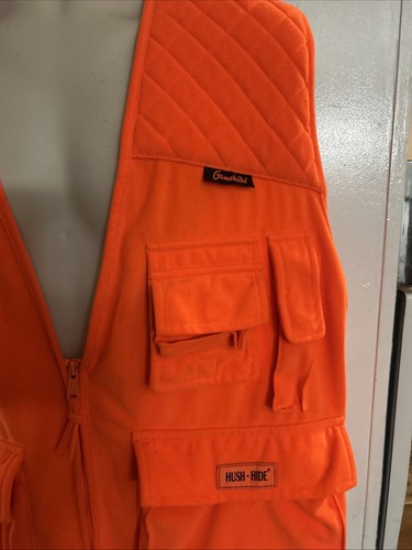 Gamehide Vest Men's Large Hunting Hide Hush Shotgun Padded Orange Shell Pocket - Picture 4 of 12