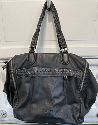 Liebeskind Berlin Black Braided Studded Shoulder Bag Zip Closure Dust Bag