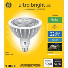 GE Ultra Bright LED Light Bulb 250 Watt Daylight PAR38 Outdoor Floodlight Medium
