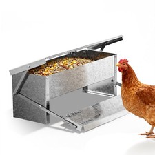 Automatic Treadle Chicken Feeder 15 Lbs No Waste No Spill Rodent Proof