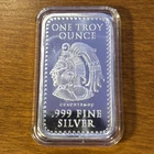 1 oz .999 Fine Silver proof Bar Aztec Calendar & Warrior Design in a Protector