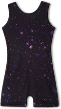 Leotards for Girls Gymnastics Toddler Kids Tumbling 3-4T, A Black Stars