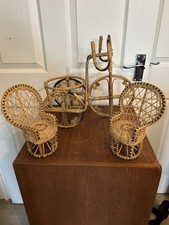 3 Vintage 60’s Bamboo Plant Pot Holders. All In Excellent Condition