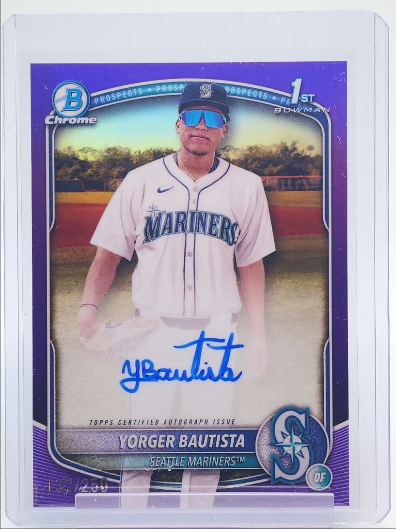 YORGER BAUTISTA 2025 BOWMAN CHROME 1ST AUTOGRAPH PURPLE AUTO /250 Q4060