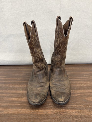 Ariat Heritage Western R-Toe Boots Cowboy Work Brown Leather 10002204 Mens 9.5D - Picture 2 of 15