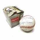 RALPH BRANCA & JOE PIGNATANO 2 SIGNED AUTOGRAPHED ON BASEBALL!  Dodgers