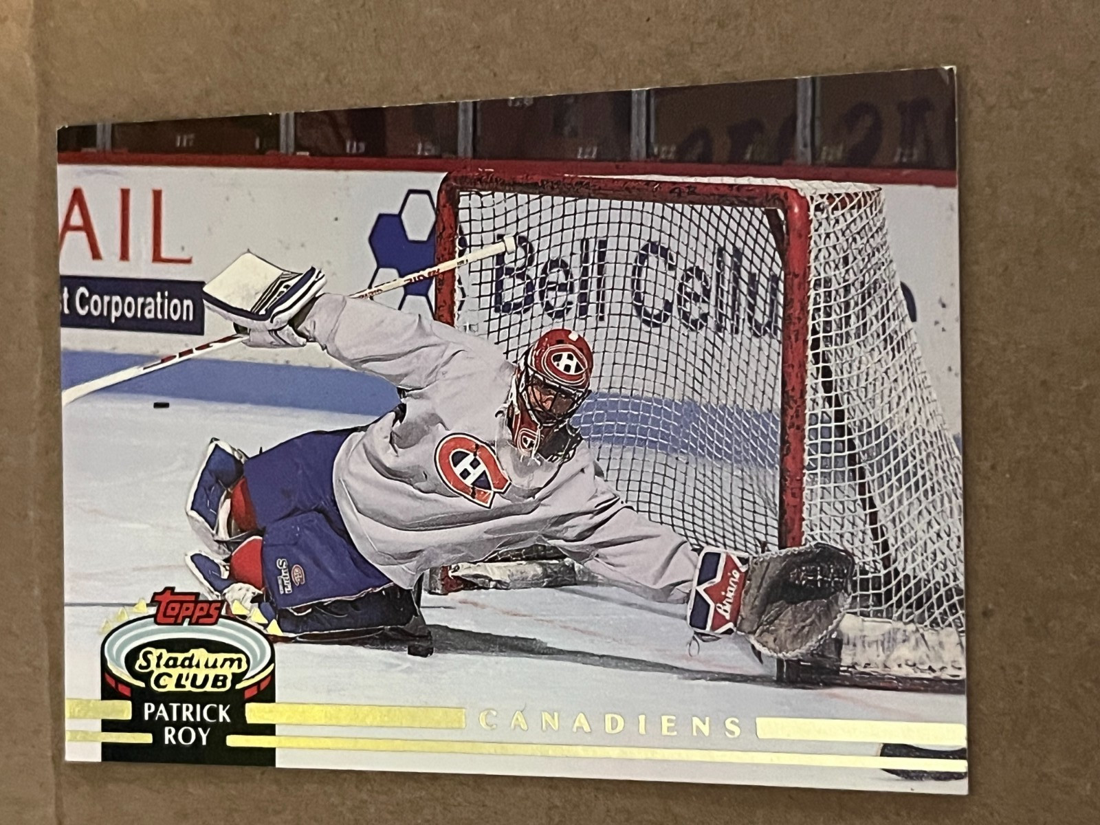 1992-93 TOPPS STADIUM CLUB -  PATRICK ROY CANADIENS #133