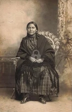Native American Indian Woman Unidentified RPPC Photo Postcard COPY