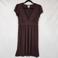 Forever 21 Dark Brown Babydoll Dress | Stretchy Cap Sleeves | Size Medium