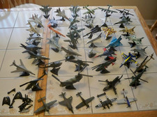 Huge 45 pc Lot Maisto Corgi Diecast Military Planes Jets Helicopters w Stands