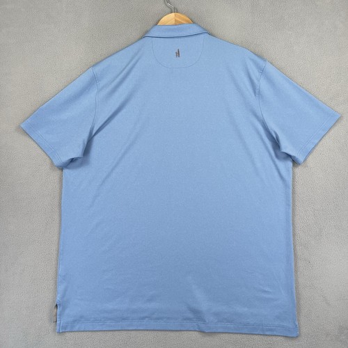 Johnnie O Polo Shirt Mens XL Blue Solid Ashworth Logo Short Sleeve Performance - Picture 8 of 11