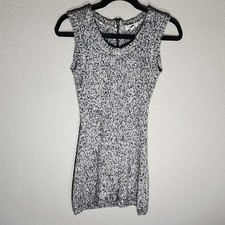 Silence + Noise Dress Womens Size S Knit Sweater Black White Hidden Heart