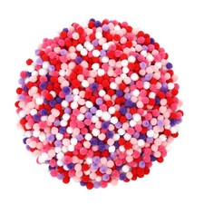1200 Pieces 1cm Valentine's Day Pom Poms, Small Pompom Balls for Kids Creativ...
