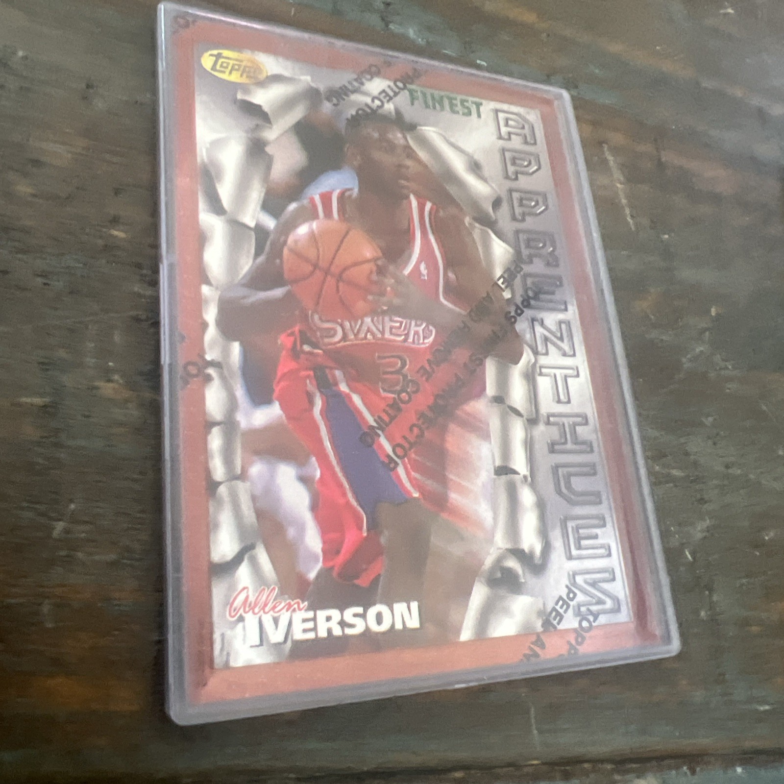 1996 Topps Finest Allen Iverson Rookie Card RC with coating #69