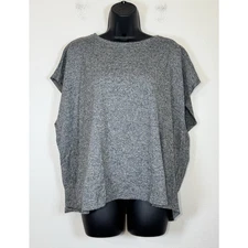 Eileen Fisher Organic Cotton Hemp Crew Neck Boxy Top 1X Minimalist Essential