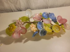 Vintage Hand Blown Art Glass Flower Arrangement Cavalier Glass