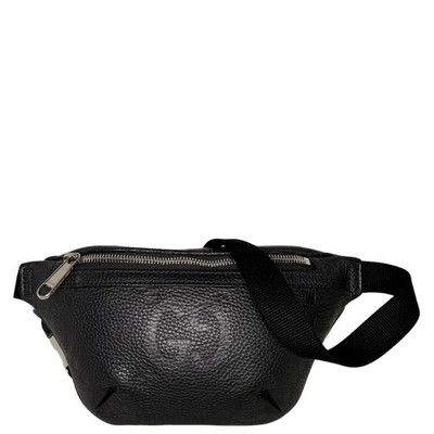 Gucci Kleine Gürteltasche mit Jumbo GG Leder Schwarz / sehr gut