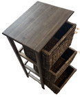3‑Drawer Wicker Basket Storage Tower Wood Frame Seagrass Bins Bathroom Bedroom — photo 6