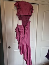 Mac Duggal 49529 Raspberry Gown Size 8 NWT Flutter Sleeve Cutout Formal Dress