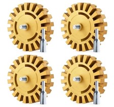 4pack Decal Remover Eraser Wheel Rubber Eraser Wheel for Drill 4 Pack Slotted