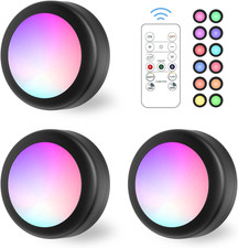 LED Puck Lights with Remote Control, 16 Color Changeable under Cabinet Lights wi