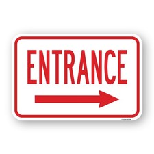 Entrance With Right Arrow Heavy Gauge Aluminum Parking Sign
