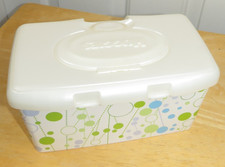 Huggies Baby Wipes Refillable Container 2012 Green/White/Blue Polka Dots Empty 