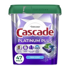 Cascade Platinum Plus Dishwasher Detergent Pods Fresh 47 Count