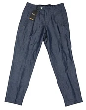 Hugo Boss Black Label 30R Pleated Wool/Linen Suit Separates Mens Dress Pants NWT