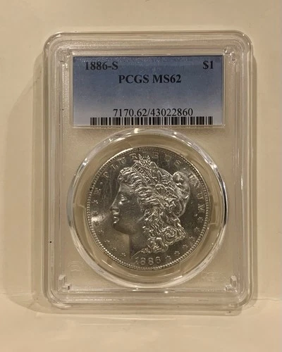 1886-S PCGS MS62 Morgan Silver Dollar $1