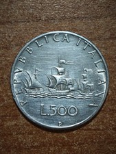 Moneta 500 Lire ARGENTO - Caravelle 1965 - Italia