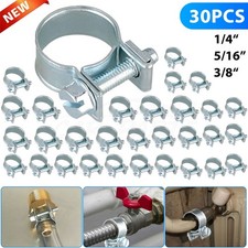 30pcs 14 516 38 Fuel Injection Gas Line Hose Clamps Clip Pipe Clamp Silver