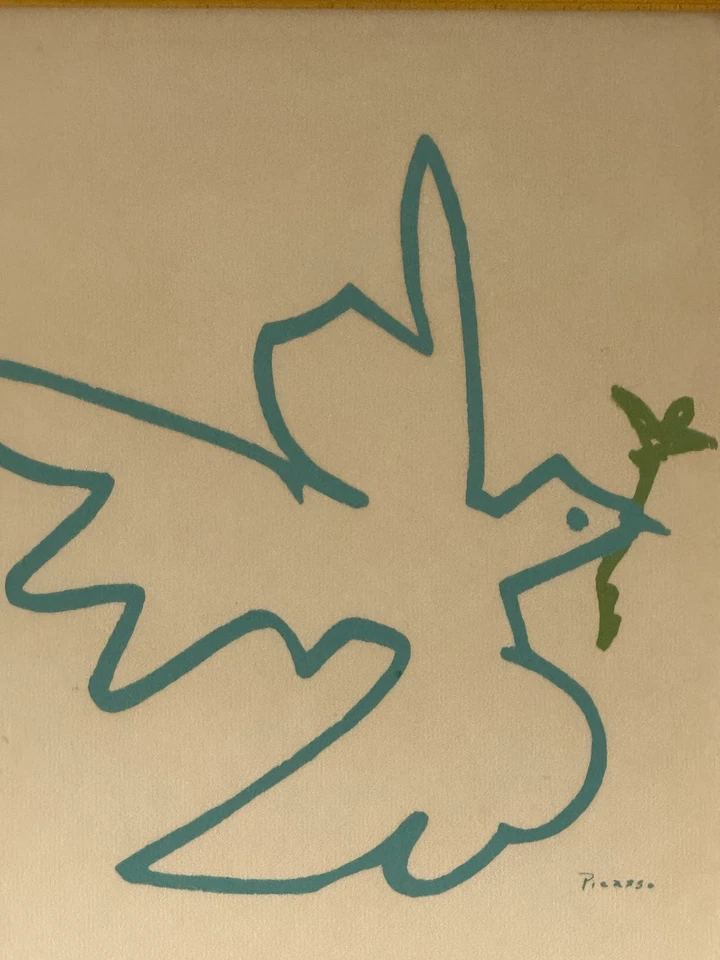 原版 PABLO PICASSO 复古现代抽象和平鸽子立方体图 — 第 2/4 张图片