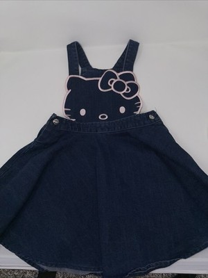 Hello Kitty x Sanrio Kids Size 5 Denim Jean Overall Dress Girls
