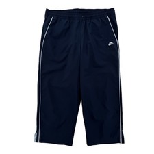 Nike Pants Mens Medium Navy Blue White Striped Athletic FitDry Polyester Logo