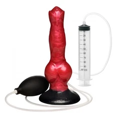 Hell Hound Red and Black Squirting Silicone Dildo Creature Cocks