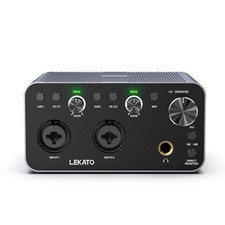 USB Audio Interface, 24-bit/192kHz Audio Interface with XLR, 48V Phantom Power f
